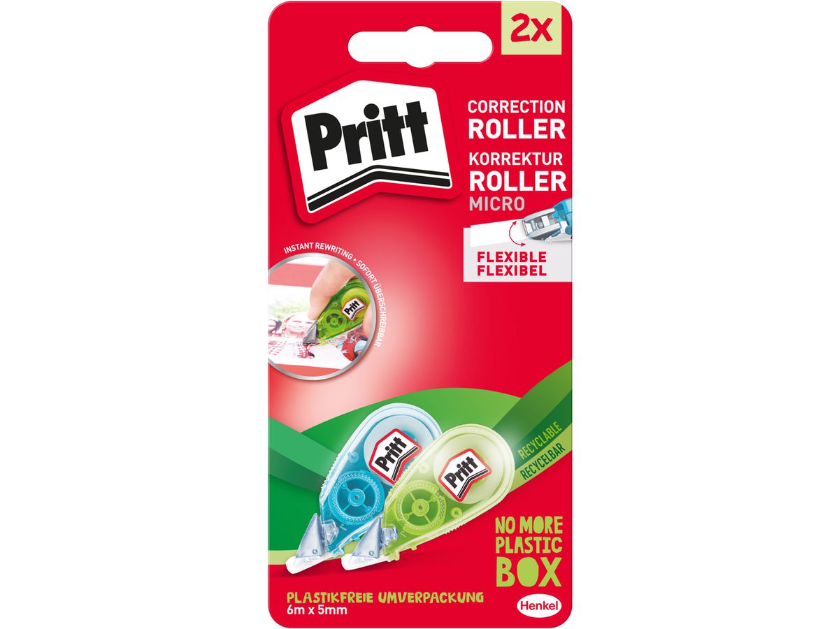 PRITT Correctore a nastro 5mmx6m PRKM2 Micro Rolly 2 pezzi (4015000435253)