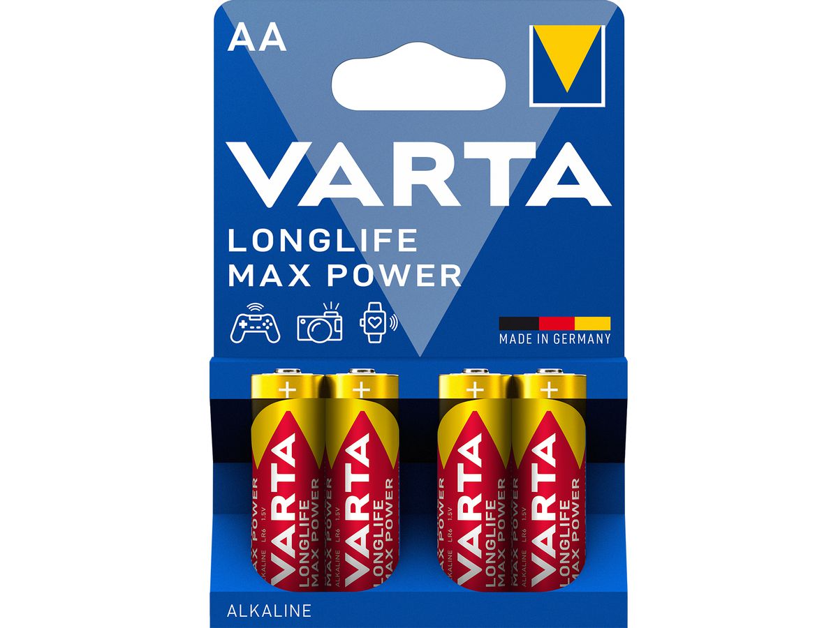 VARTA Longlife Max Power 04706 101 404 AA/LR6 4 Stück (4008496105946)