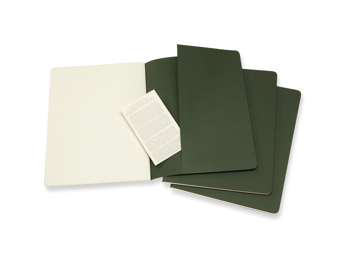 MOLESKINE Cahier XL, 3x, Blanko 855358 Myrtengrün 3 Stück (8055002855358)