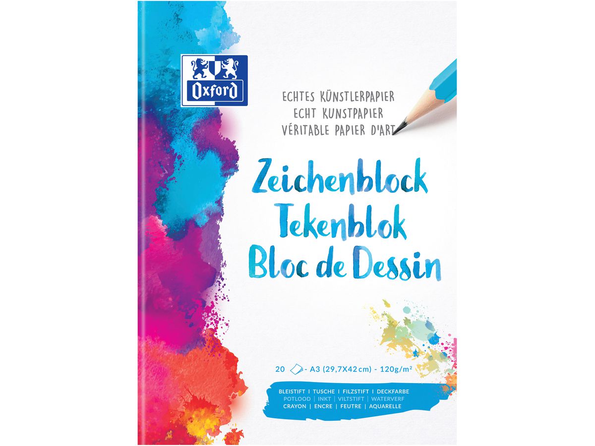 OXFORD Zeichenblock A3 100050301 blanko,90g 20 Blatt (4006144952812)