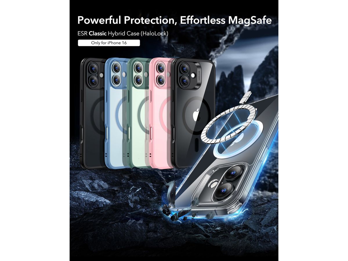 ESR Classic Hybrid Case MagSafe 1A76703 iPhone 16 Clear Black (4894240220726)