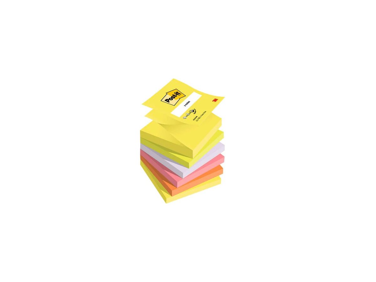 POST-IT Z-Notes 76x76mm R330-NR 6-farbig neon 6x100 Blatt (4064035083694)