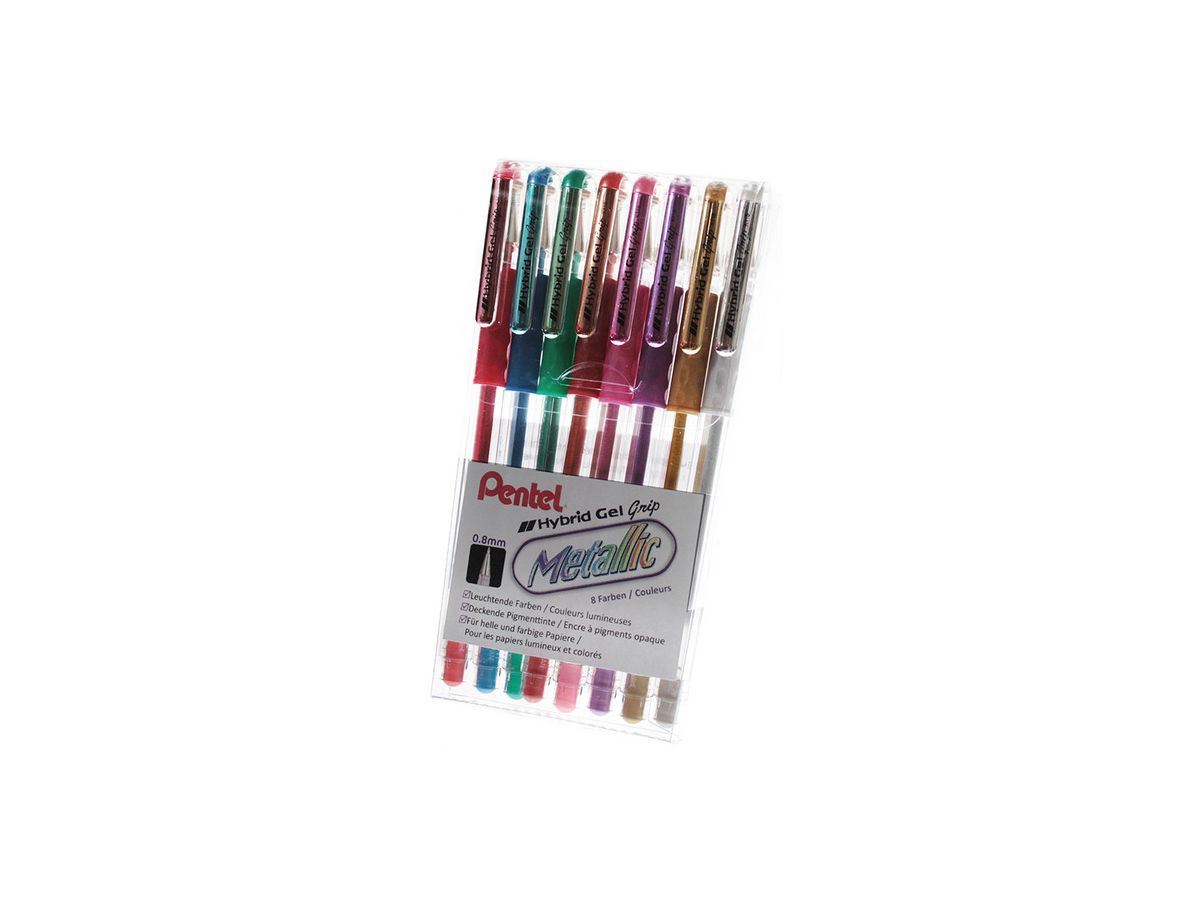 PENTEL Hybrid Gel Grip 0,8mm K118M-8 8 Farben (4902506060600)