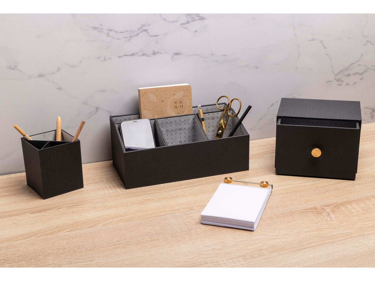 EXACOMPTA Portapenne OfficeByMe 67601E 3 scompartimenti, nero (3130630676010)