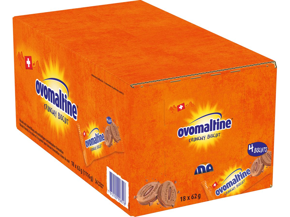 OVOMALTINE Crunchy Biscuit 102186114 62g, 18 pz. (7612100061671)
