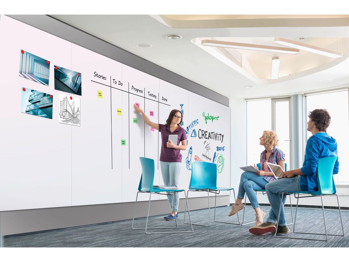 LEGAMASTER Whiteboard 59.5x200x3.2cm 7-106126 Wall-UP acciaio (8713797099455)