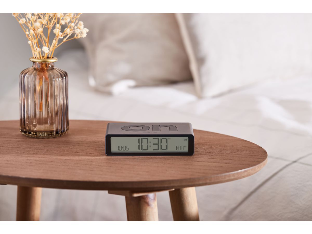 LEXON Réveil Flip Classic LR157G3 gris foncé, USB-C (3660491209336)