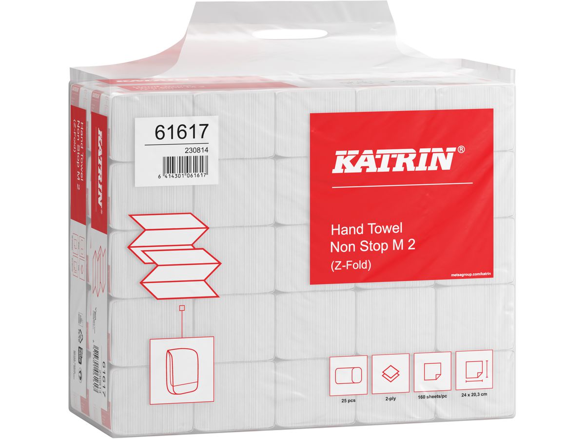 KATRIN Falthandtücher Non Stop M2 589665 2-lagig, weiss, recycling (6414301061617)