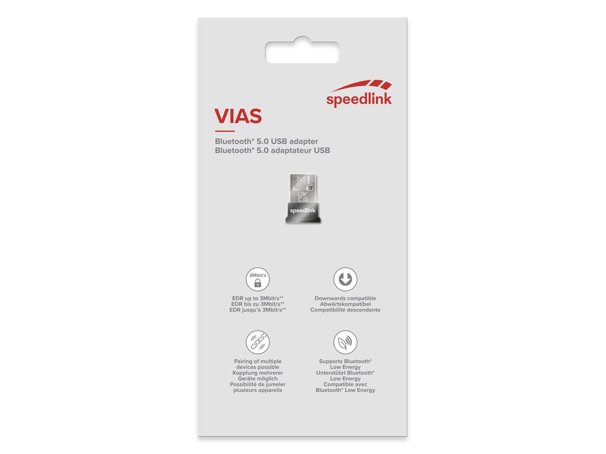 SPEEDLINK VIAS Nano USB BT 5.0 Adapter SL-167411-BK Black (4027301170955)