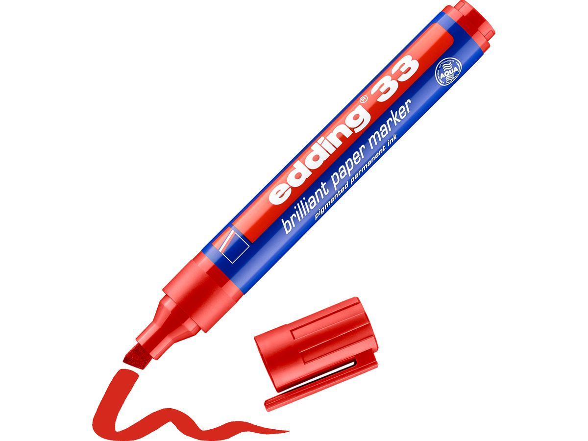 EDDING Marqueur permanent 33 33-2 rouge (4004764304868)