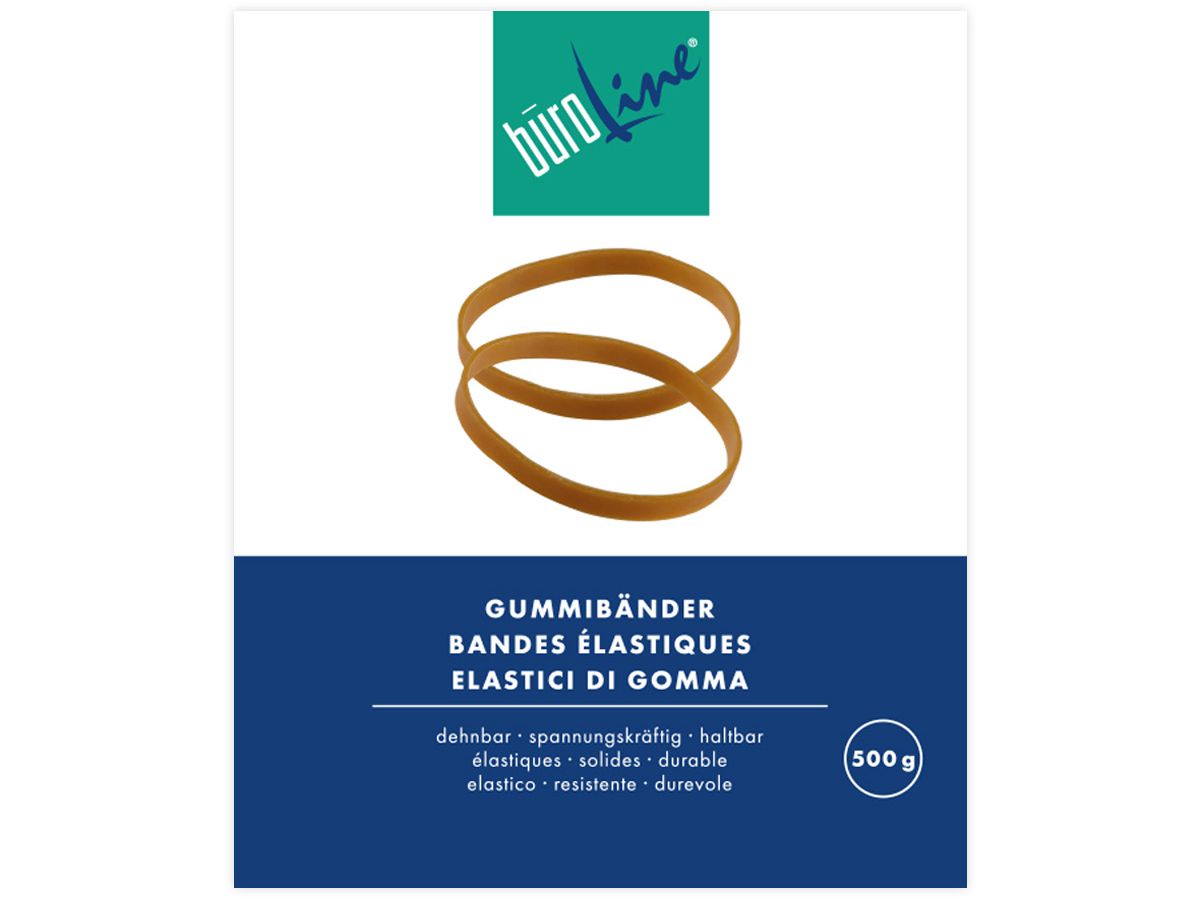 BÜROLINE Gummibänder 50x3mm 155430 braun, ø 30mm 500g (7612532016546)