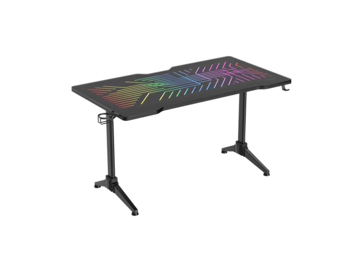 DELTACO RGB Gaming Desk DT420 GAM-150 Glass LED Tabletop,140x75 cm (7333048053992)