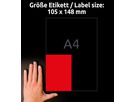 AVERY ZWECKFORM Etichette 105x148mm 3456 rosso 400 pezzi (4004182034569)