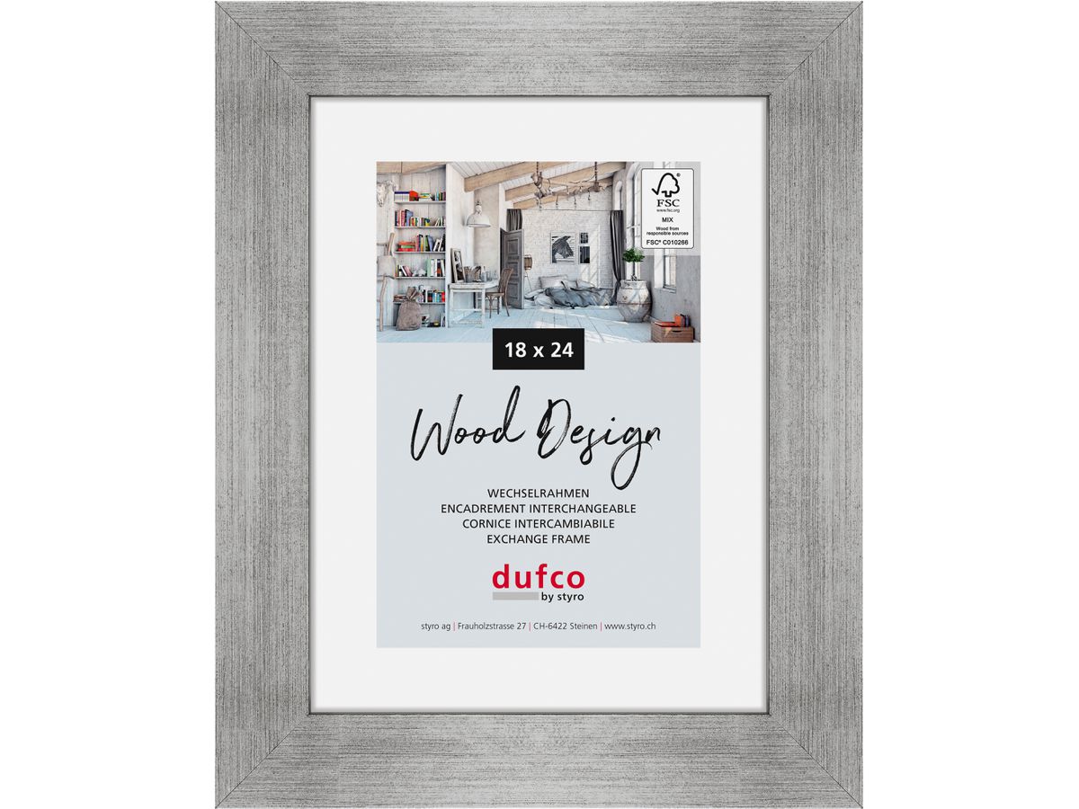 DUFCO Cadre bois 18x24cm 1610.80068 Larisis argent (7612176081979)