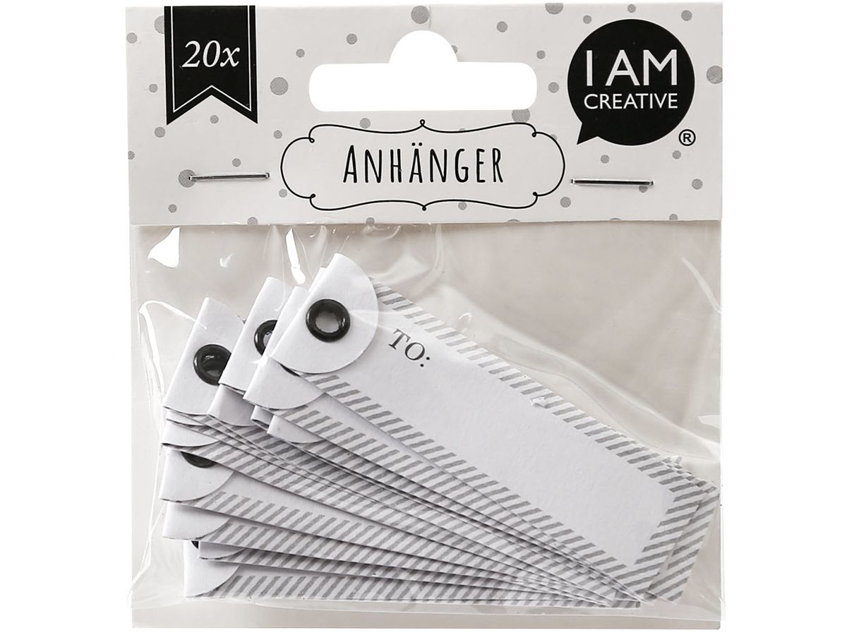 I AM CREATIVE Porte-nom blanc 4087.2 20 pcs. (7611983149742)