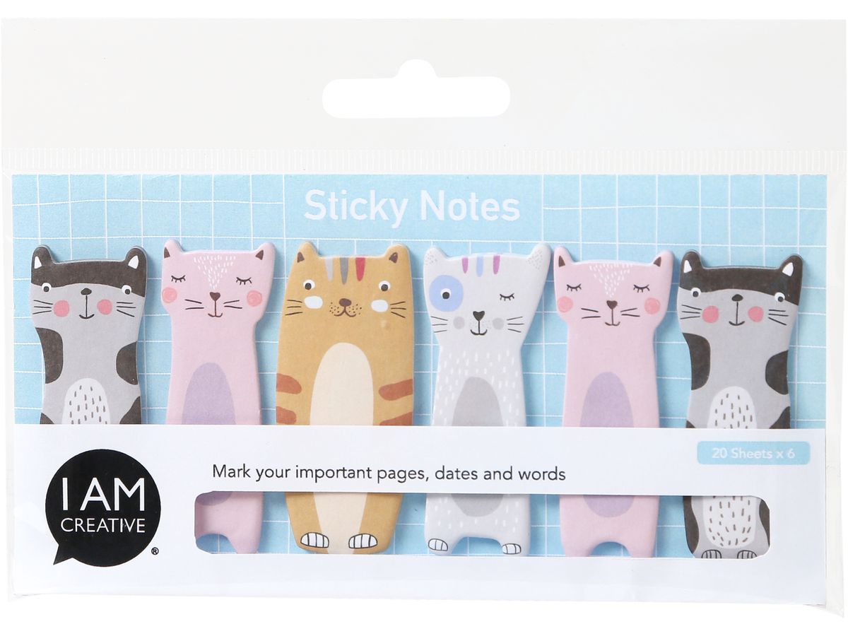 I AM CREATIVE Sticky Notes 4086.73 gatto 6x20 fogli (7611983190737)