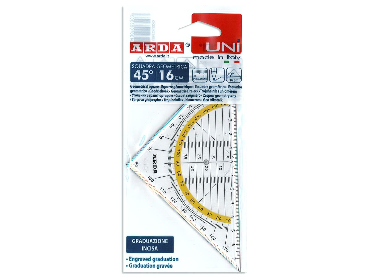 ARDA Equerre UNI 16cm GEO300SS transparent (8003438003003)