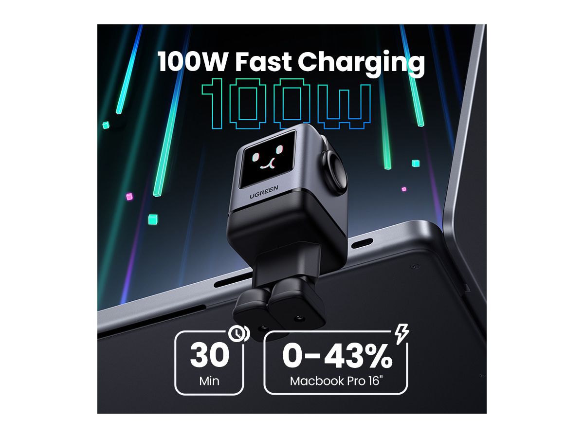 UGREEN USB-C Wallcharger Uno RG 45515B 100W,4-Port,GaN,Fast Charg. (6941876249787)