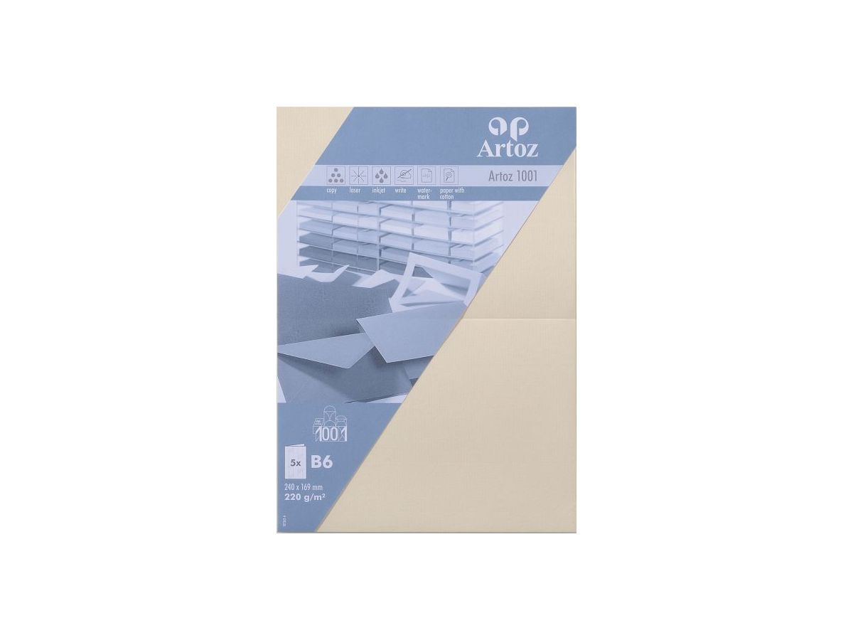 ARTOZ Cartoline 1001 B6 107362262 220g, camoscio 5 fogli (7612450247640)