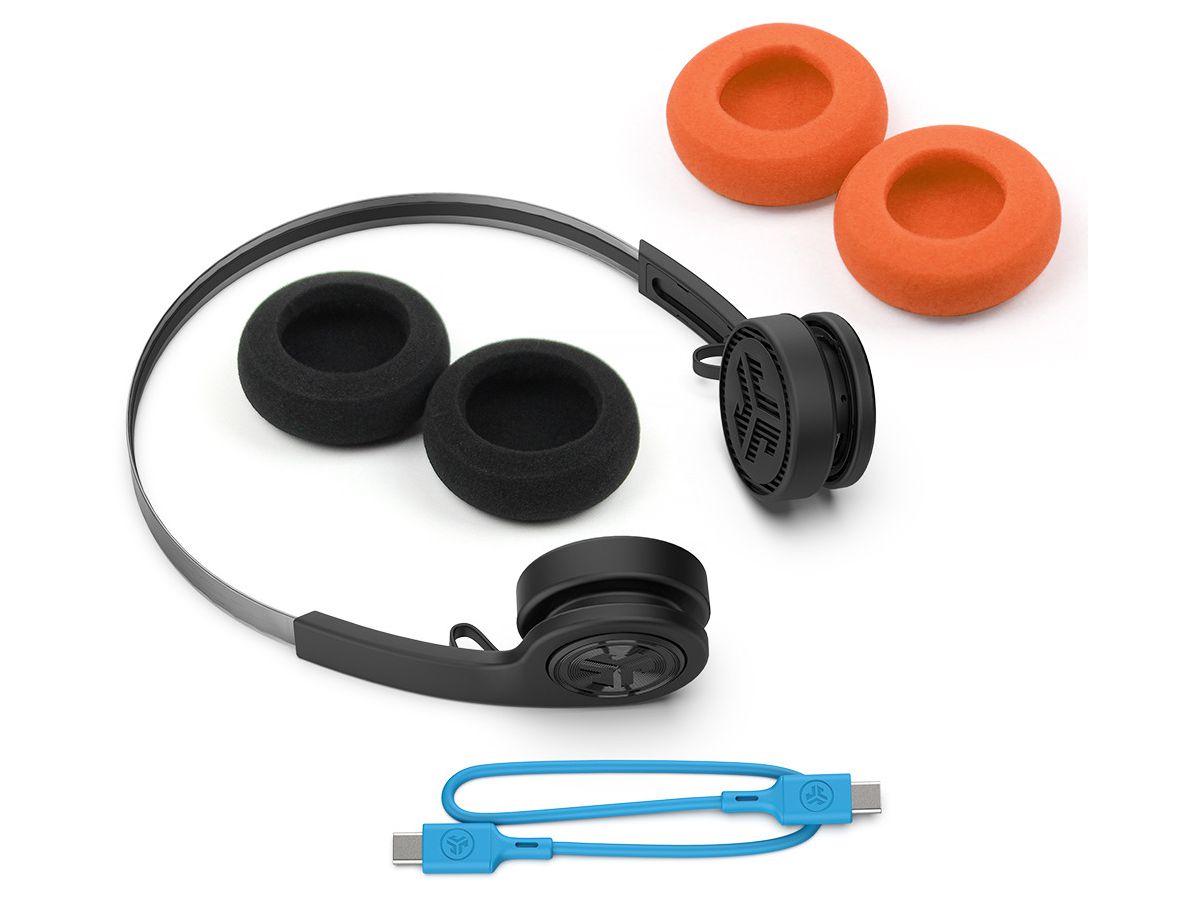 JLAB Rewind Retro 2 Headphones IEUHBREWIND2RBLK4 Wireless, Black (0810119072160)