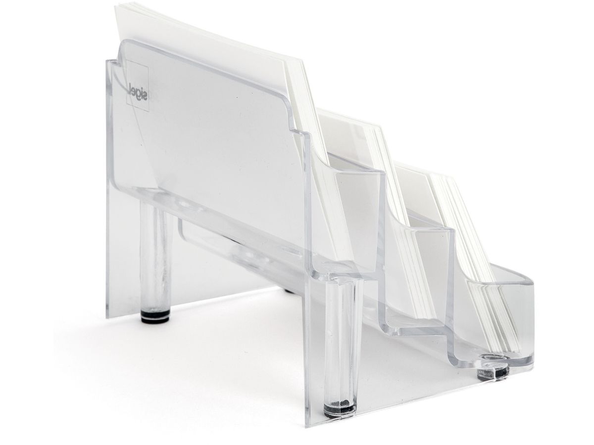 SIGEL Visitenkarten-Aufsteller VA130 transp.,f. 3x70 Karten 94x85mm (4004360961335)