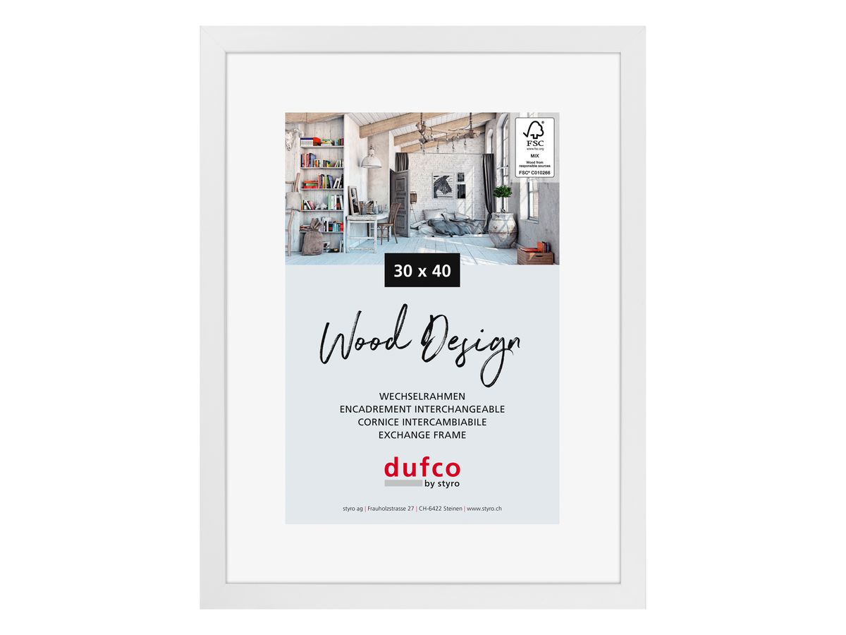 DUFCO Cadre bois 30x40cm 1610.80592 Toronto blanc (7610259805924)