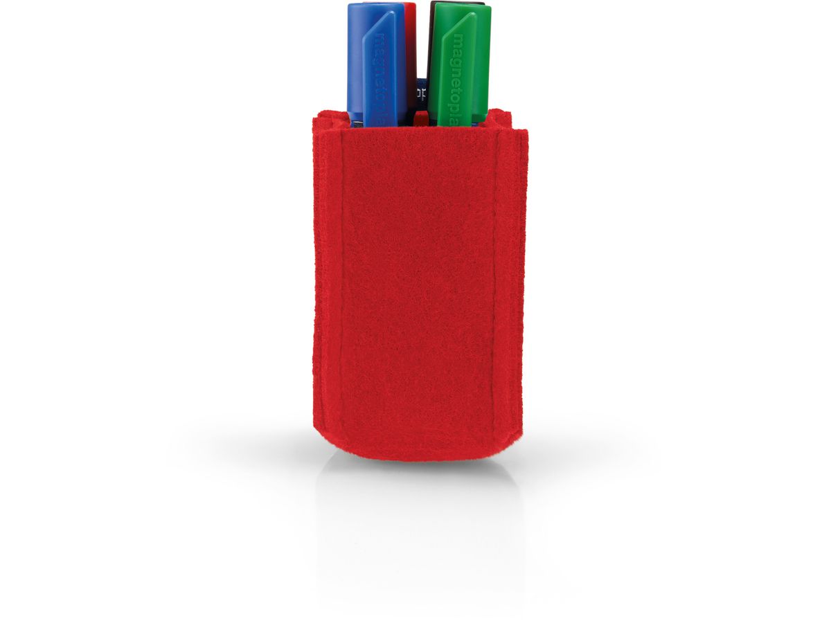 MAGNETOPLAN Porte stylo magnetoTray S 1227606 rouge, feutre recyclé (4013695062983)