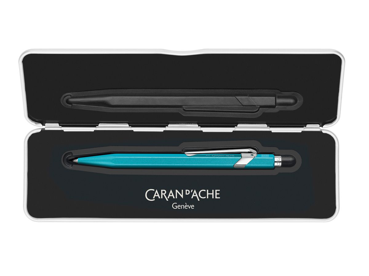 CARAN D'ACHE Stylo à bille 849 Colormat-X 849.681 turquoise bleu, Slimpack (7630002351881)