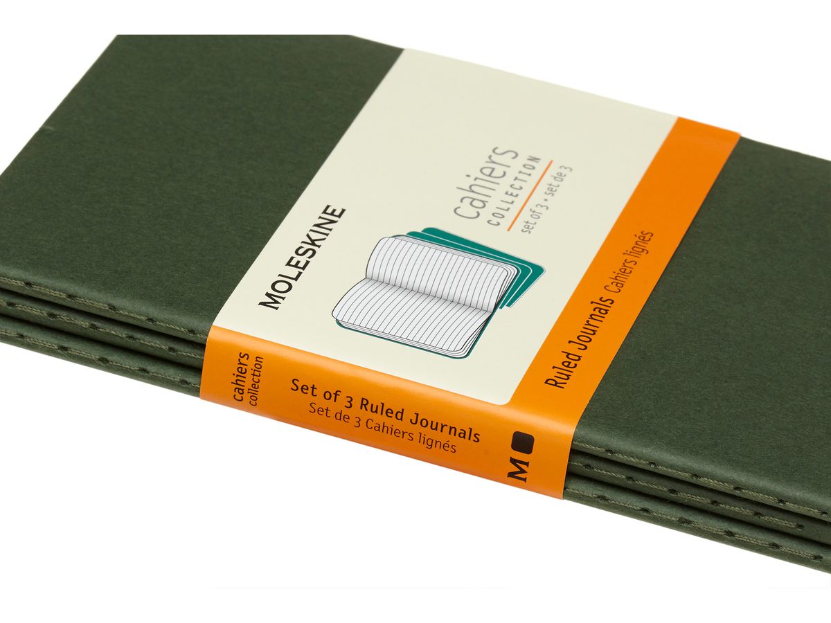 MOLESKINE Cahier P/A6, 3x, Liniert 855211 Myrtengrün 3 Stück (8055002855211)