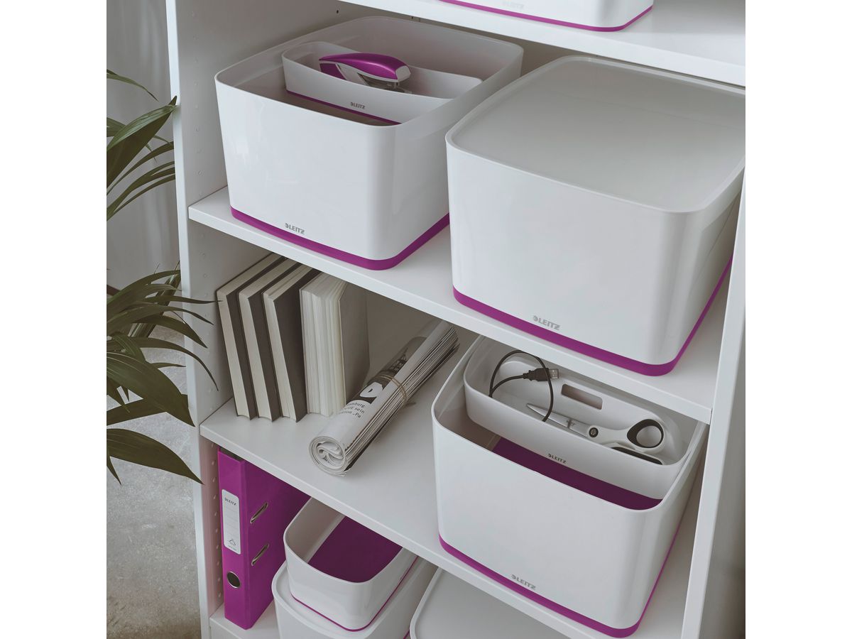 LEITZ MyBox L avec couvercle 18lt 5216-10-62 blanc/violet (4002432121649)