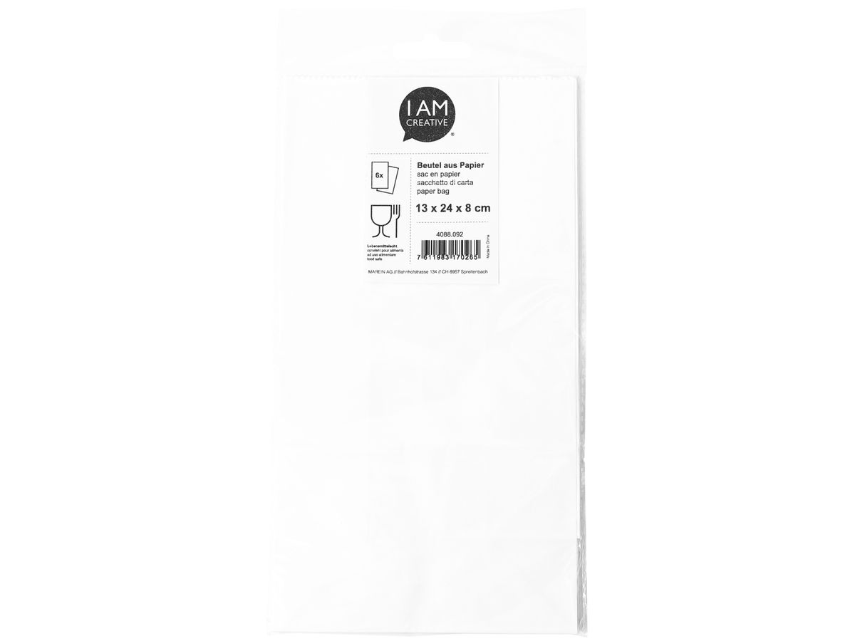 I AM CREATIVE Sac en papier 4088.092 13x24x8cm, 6 pcs. (7611983170265)