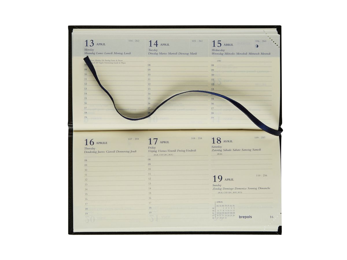 BREPOLS Agenda Breprint Lima Kul. 2026 0.074.1255 1S/2P nero 16.6x8.1cm (5412303006187)