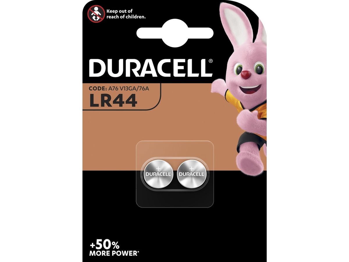DURACELL Knopfbatterie Specialty 76A LR44, 1.5V 2 Stück (5000394504424)
