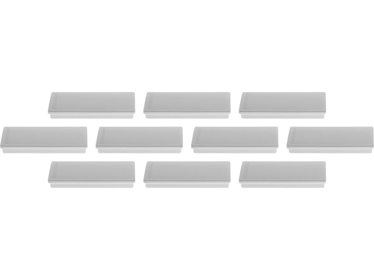 MAGNETOPLAN Supp. Calamita Rettang. 1665101 grigio 10 pezzi (4013695011141)