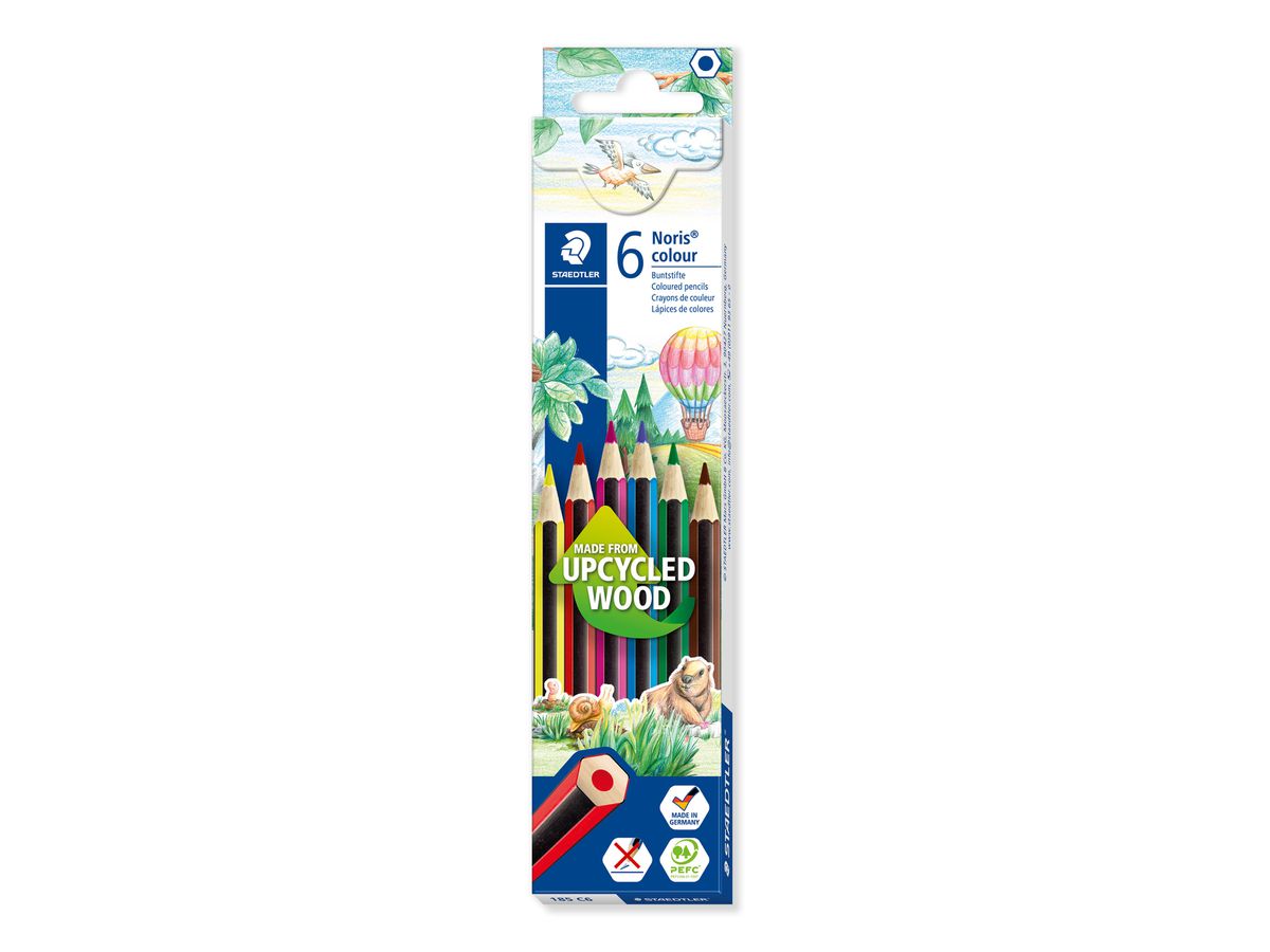 STAEDTLER Matite colorate Noris Club 185C6 upcycled Wood 6 pcs. (4007817185155)