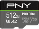 PNY micro-SDXC Pro Elite 512GB P-SDUX512U3100PRO-GE UHS-I U3 A2 & adapter (0751492623580)