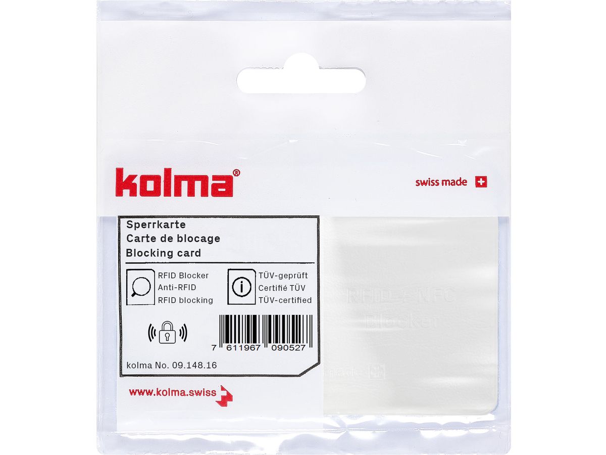 KOLMA Carta di blocco RFID 09.148.16 white 85x55mm (7611967090527)