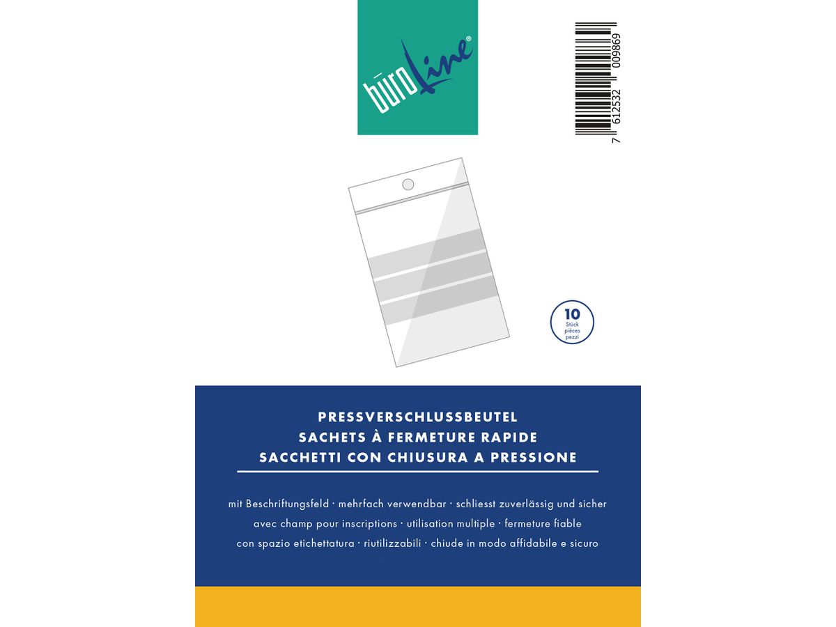 BÜROLINE Sachets fermeture 50×75mm 422050 transp. 10 pcs. (7612532009951)