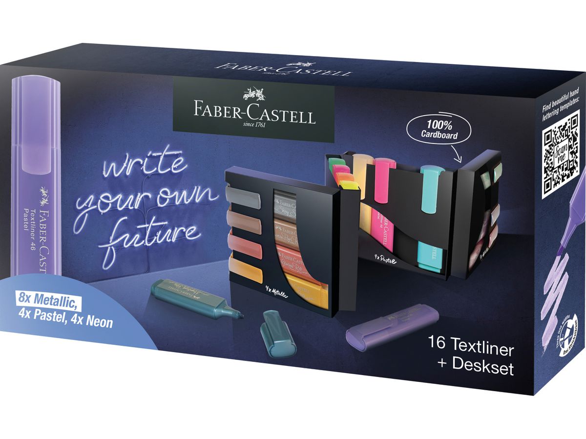 FABER-CASTELL Textmarker TL 46 254603 Deskset 16 pezzi (4005402546039)