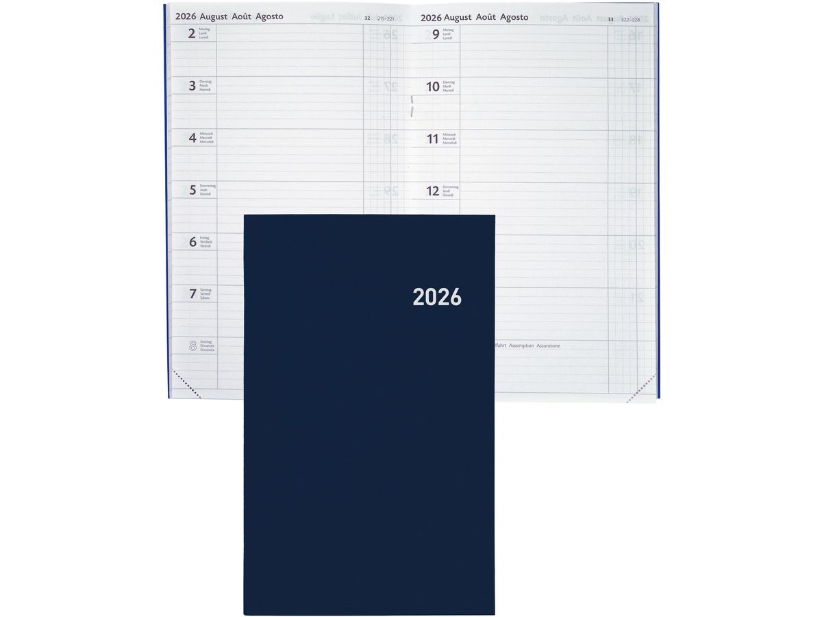 BIELLA Agenda Compact 2026 807370050026U 1S/1P blu ML 15x24cm (7611365523948)