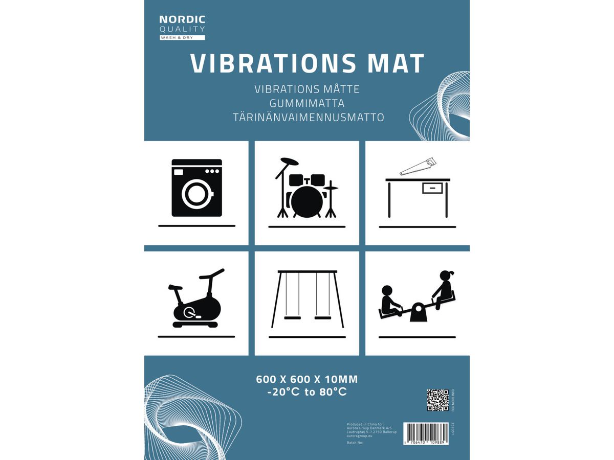 NORDIC Q Vibration mat 352351 600 x 600 x 10mm (5706470109889)
