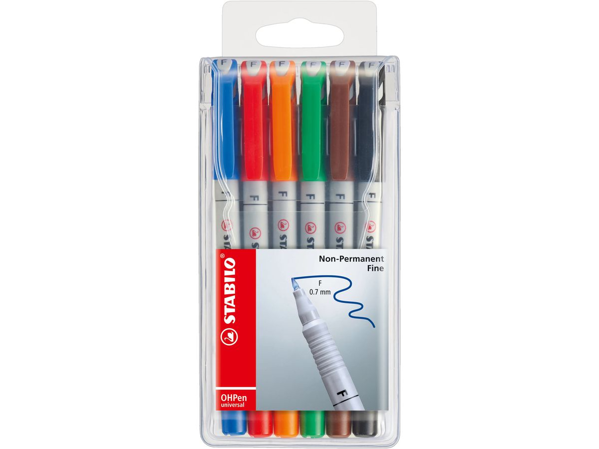 STABILO OHP Pen non-perm. F 852/6 6 pz., astuccio (4006381115124)