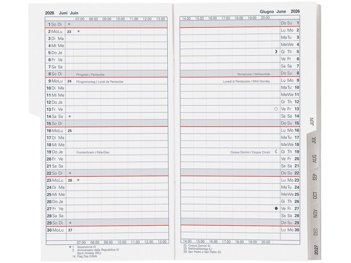 BIELLA Agenda Luzern Colorful 2026 855527050026U 1M/2P blu ML 8.7x15.3cm (7611365526840)