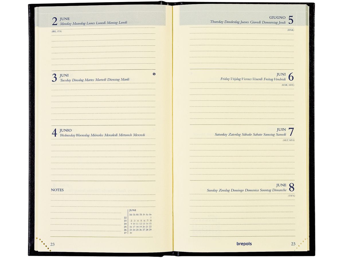 BREPOLS Agenda Interplan Lima Ku. 2026 0.736.1255 1S/2P bleu 8.9x16cm (5412303010290)