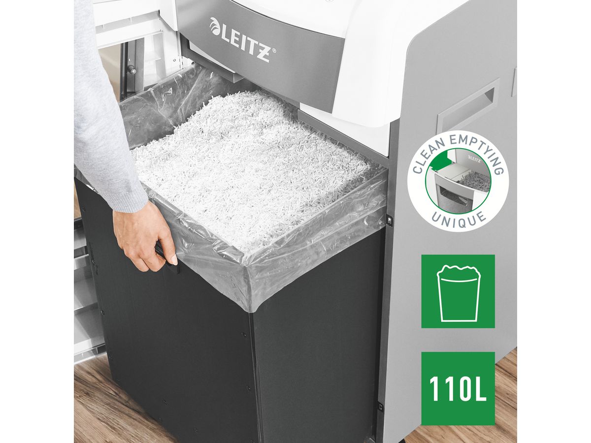 LEITZ Destructeur documents IQ AF 8017-20-00 Office Pro 600, P-4, 110lt (4002432126453)