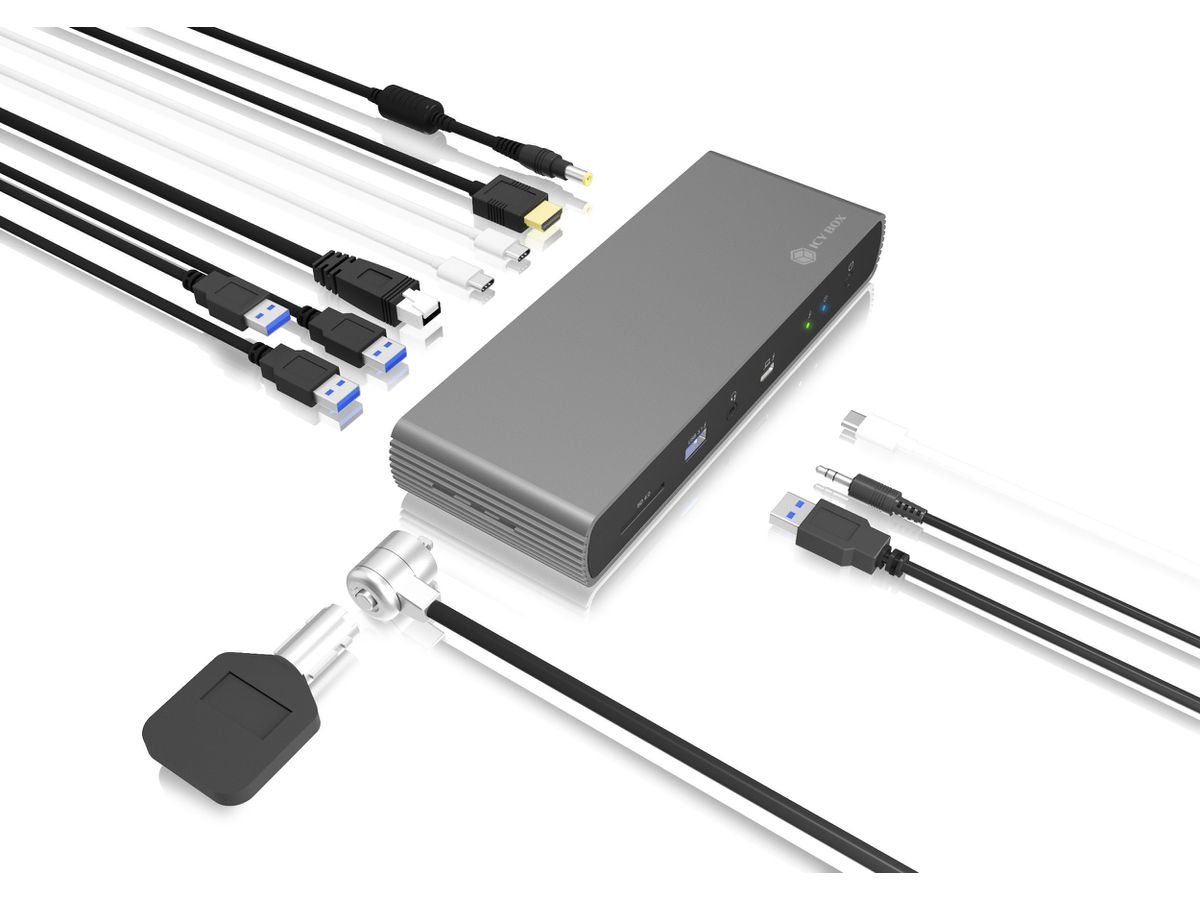 ICY BOX Thunderbolt4 4K Dockingstation IB-DK8801-TB4 4xUSBA, 2xUSBC, LAN, PD (4250078172710)