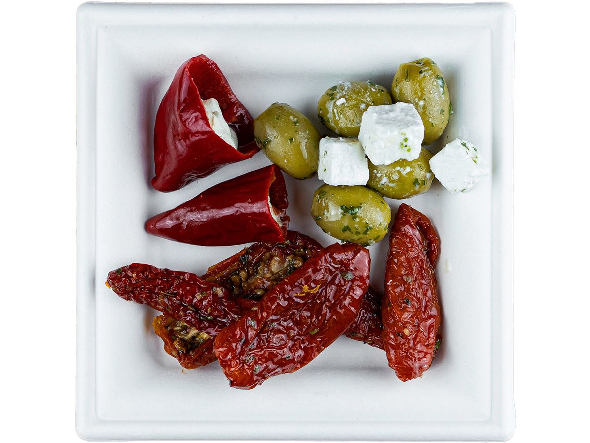 EJS Assiette en bagasse 16x16cm 3142.2008 50 blance 50 pcs. (7611764008503)