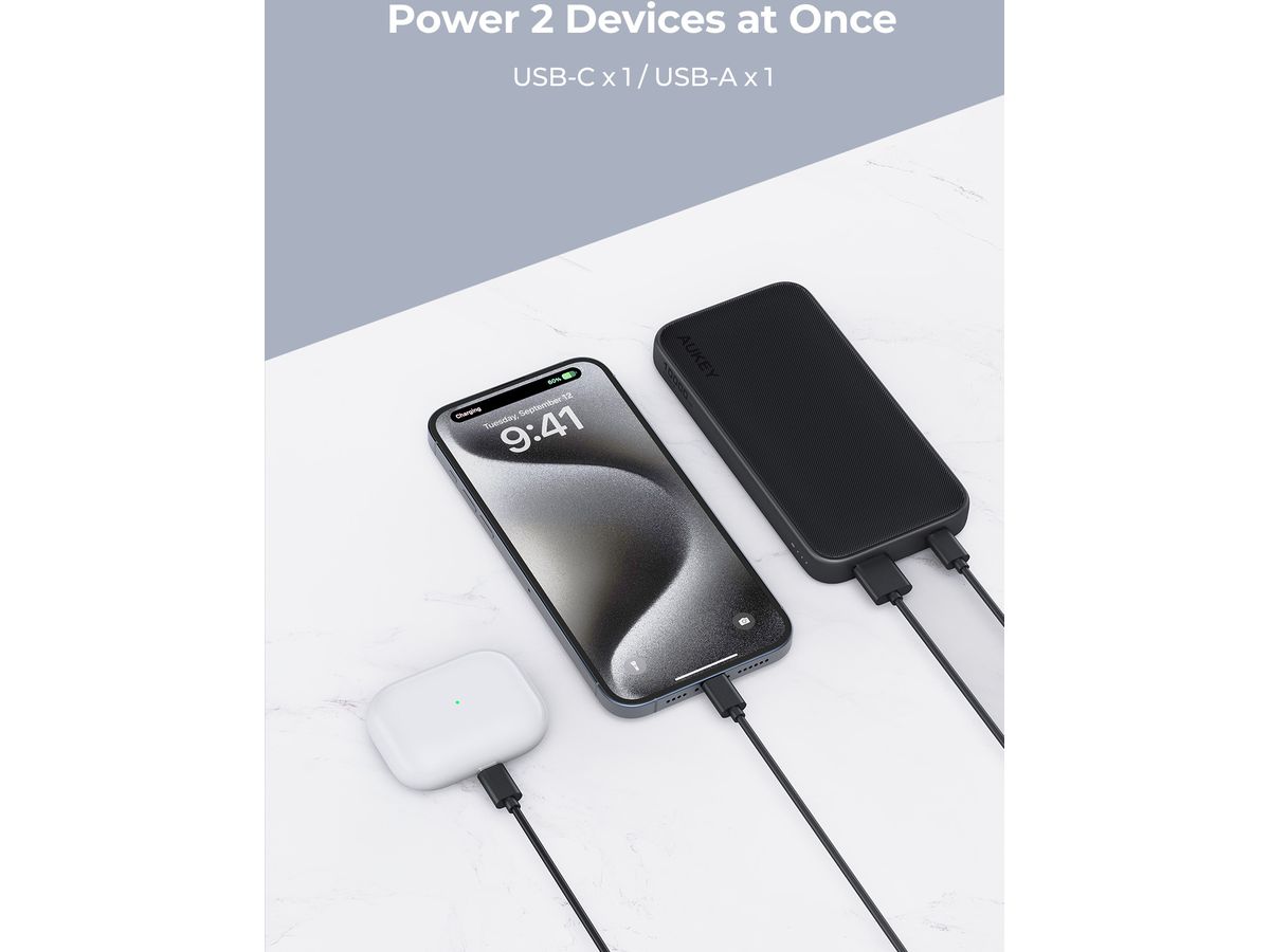 AUKEY Spark GO 10000mAh PB PB-Y46 15W Fast Charging, Grey (0689323787920)