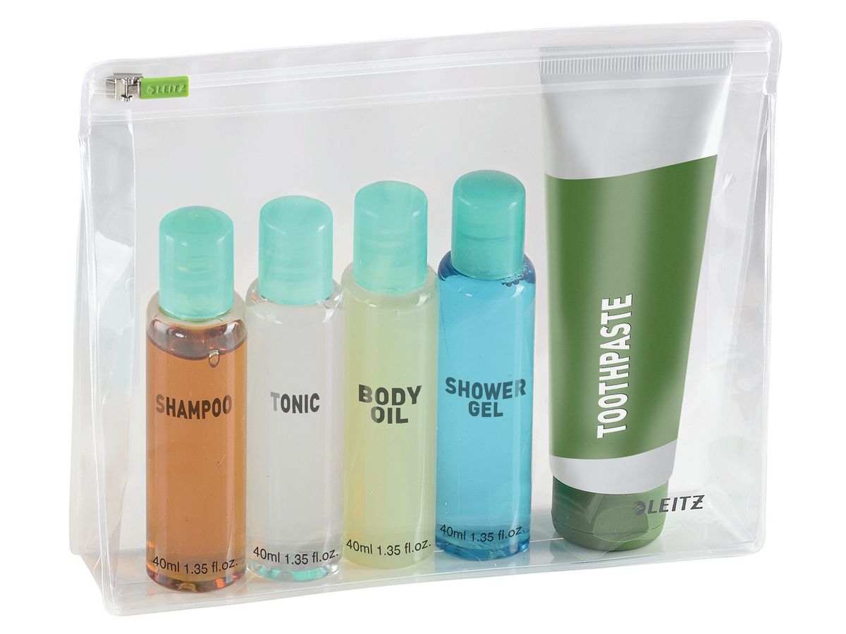 LEITZ Tasca cerniera zip M 40080000 trasparente 2 pezzi (4002432111817)