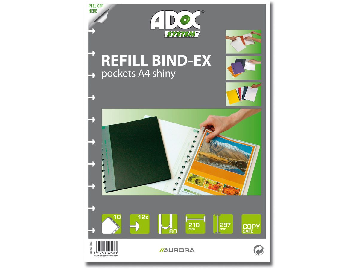 ADOC Pochettes rempl. A4 5811.000 transp. brillant 10 pcs. (5410733224386)